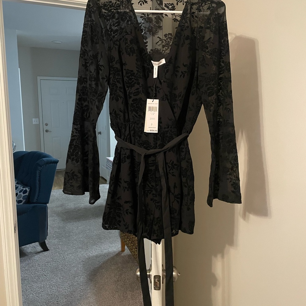 BCBGeneration Black Satin Sleepwear Robe